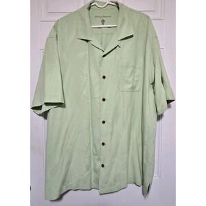 Tommy Bahama Button Up Shirt Mens Size XLX Mint Green 100% Silk